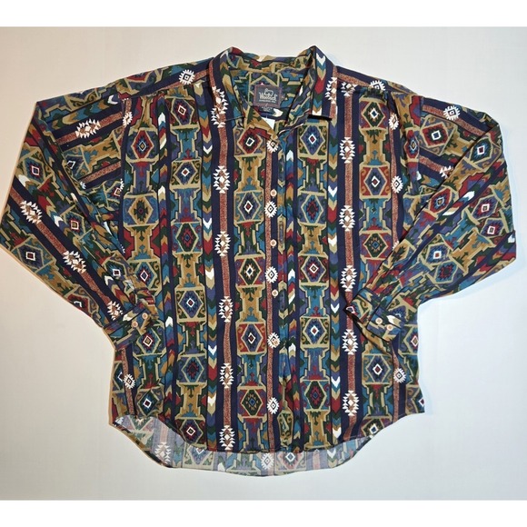 Woolrich Other - Vintage 90's Woolrich Button Up Shirt Mens XL Aztec Southwestern Tribal Pattern